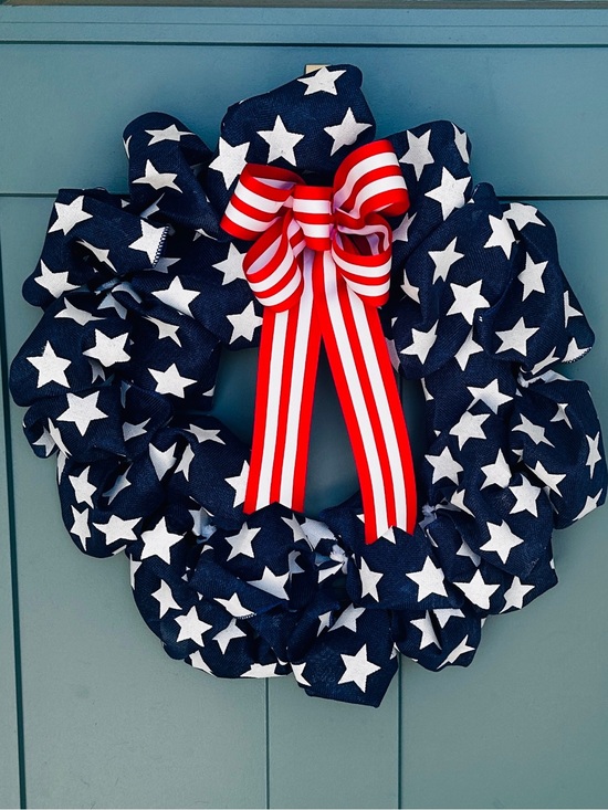 Handmade Other - Handmade Fourth of July Patriotic Stars & Stripes Americana Wreath Door Decor